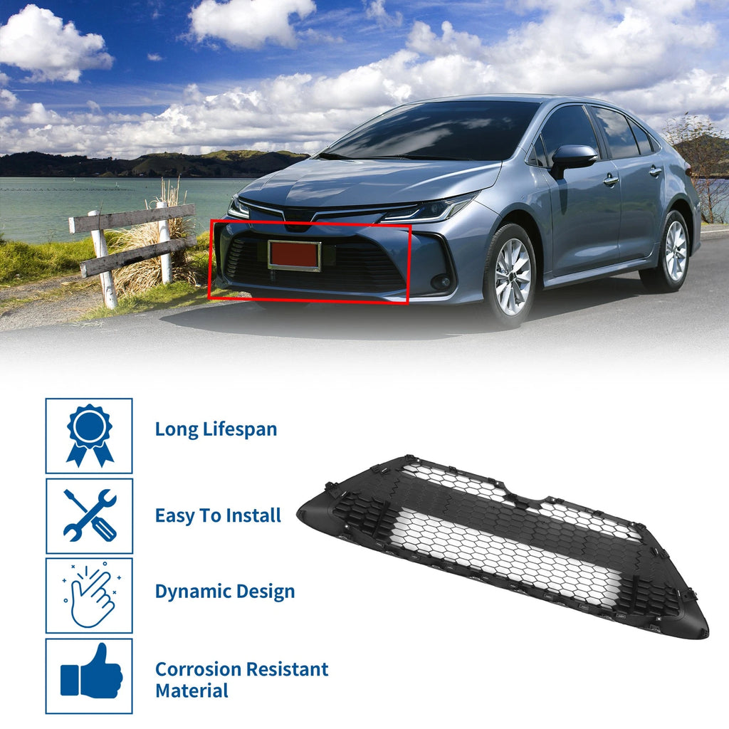 Front Hood Bumper Grille for Toyota Corolla LE (2020–2022) No.5310202290 Black