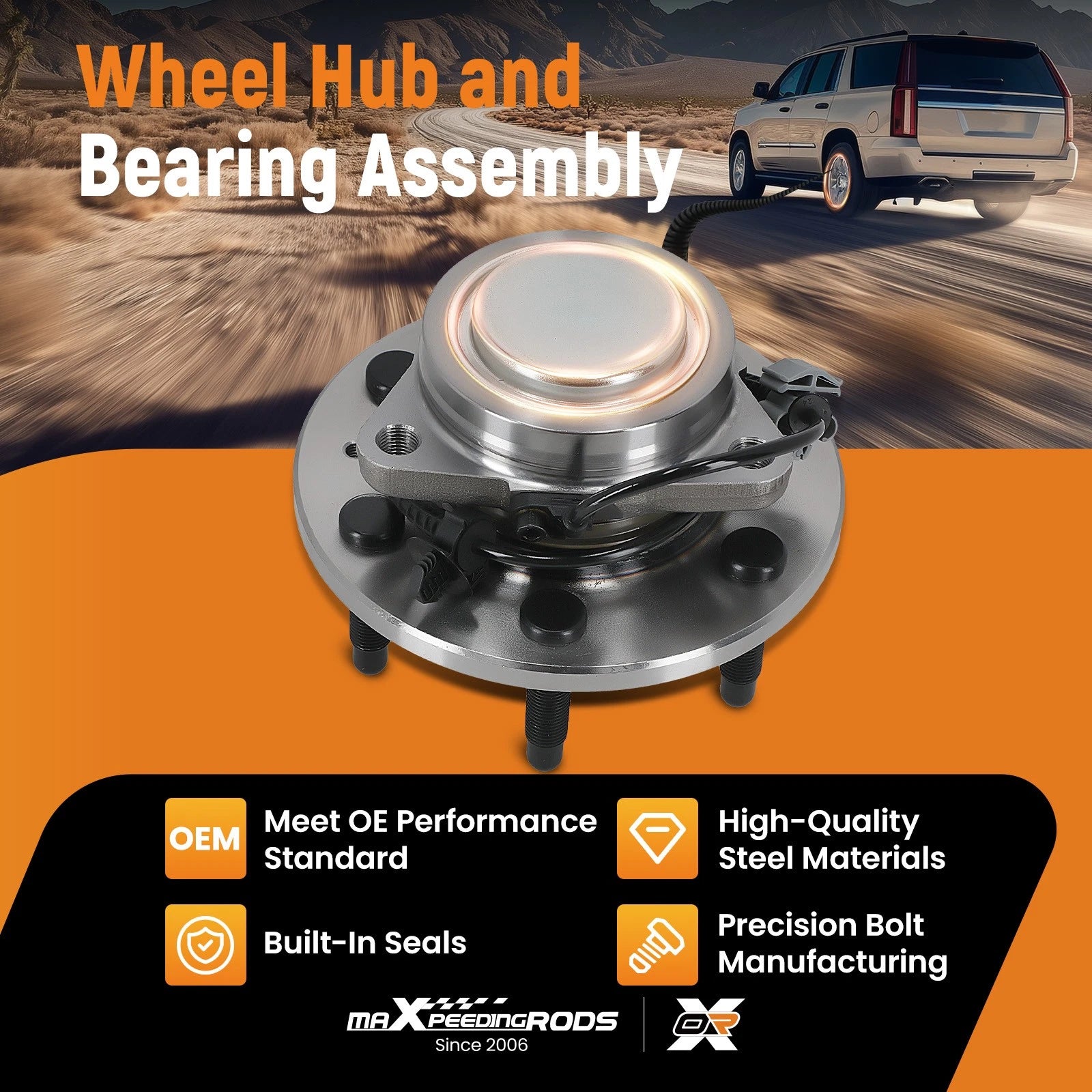 Front Wheel Hub & Bearing for GMC Sierra 1500/Yukon (2007–2014) WE61576