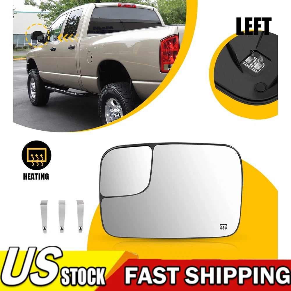 Left Driver Heated Mirror Glass for Dodge Ram 1500 (2005â2009)