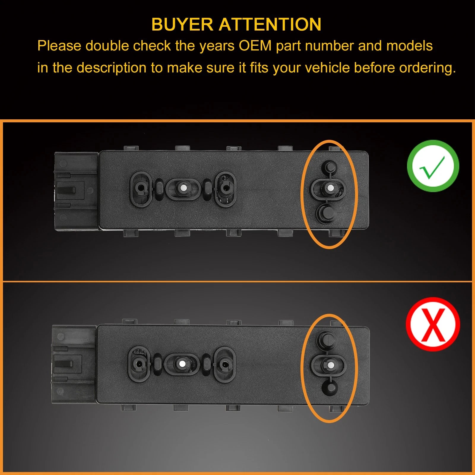Power Seat Control Switch for Chevy Equinox GMC Buick (2010–2020) 25974714