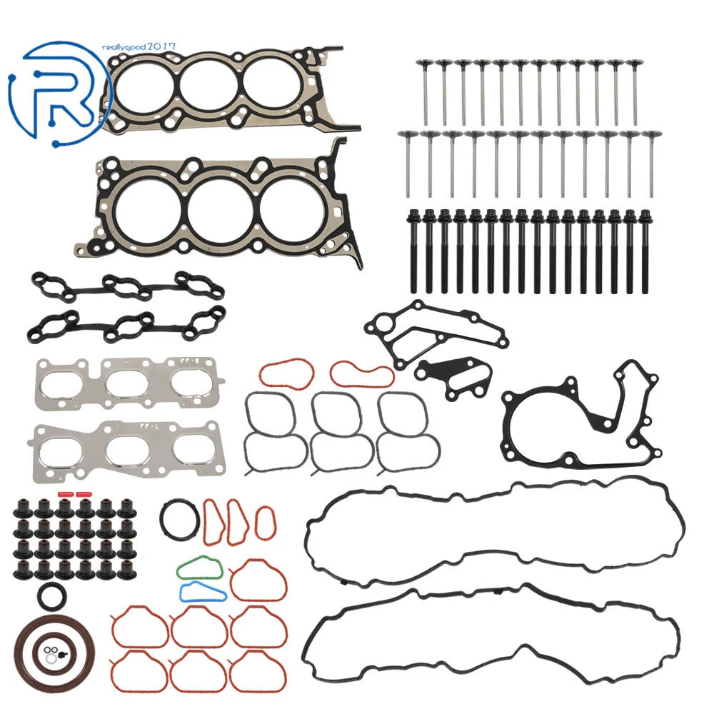 Head Gasket Set with Bolts & Intake Exhaust Valves for Kia Santa Fe (2013–2020)
