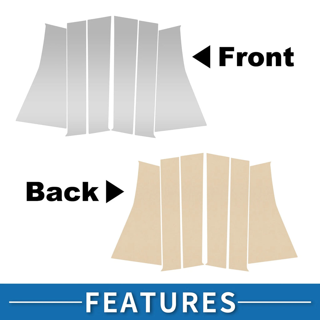6 Pcs Door Pillar Window Trim for Mitsubishi Pajero (2016–2023) Silver Tone