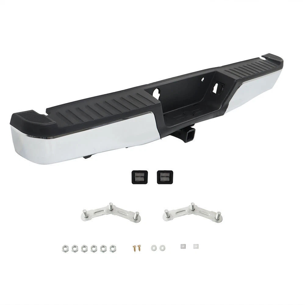 Chrome Steel Rear Step Bumper Assembly w/ Max Tow for Ford F-150 (2015–2020)