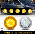 Clear Lens Amber LED Side Turn Signal Lights for Ford Transit Connect (2010–2023)