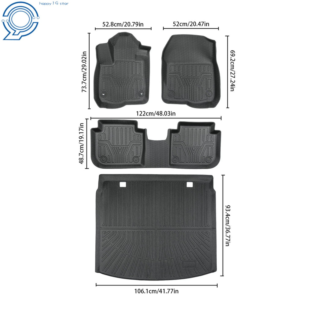 Set of 4 Black TPE Floor Mats for Honda CR-V (2023–2026)