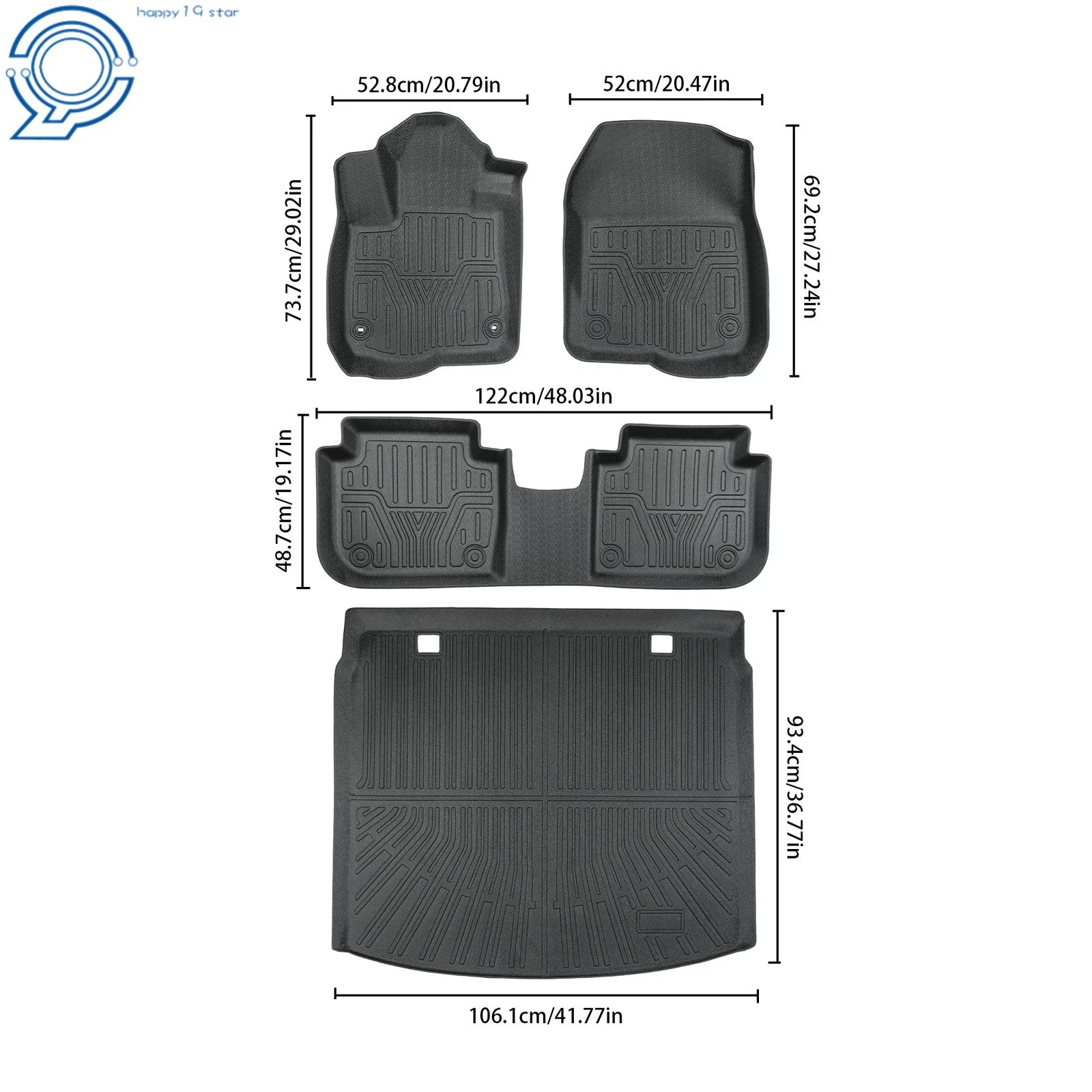 Set of 4 Black TPE Floor Mats for Honda CR-V (2023–2026)