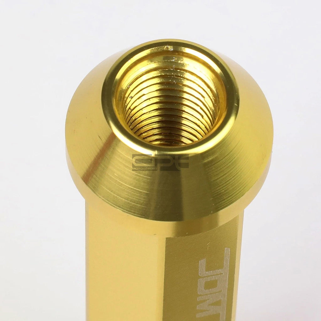 20x Open End M12x1.5 90mm Tall Gold Aluminum Lug Nuts + Adapter