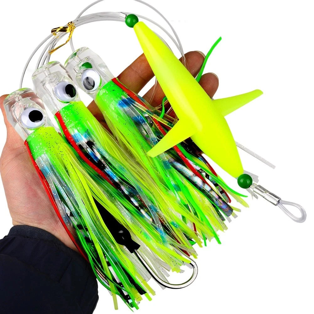 Silicone Squid Skirt Lure Set for Tuna Fishing (6 inch & 9 inch)