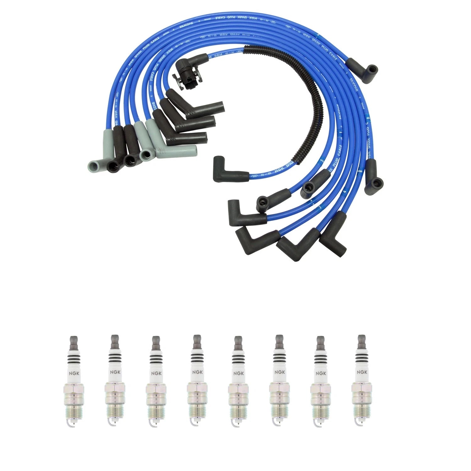 Set of 8 NGK Iridium IX Spark Plugs & Wire Set for F-250 HD F-350 (1997)