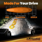 60W Off-Road LED Light Bar for Universal Vehicles (6 Inch, 6000LM)