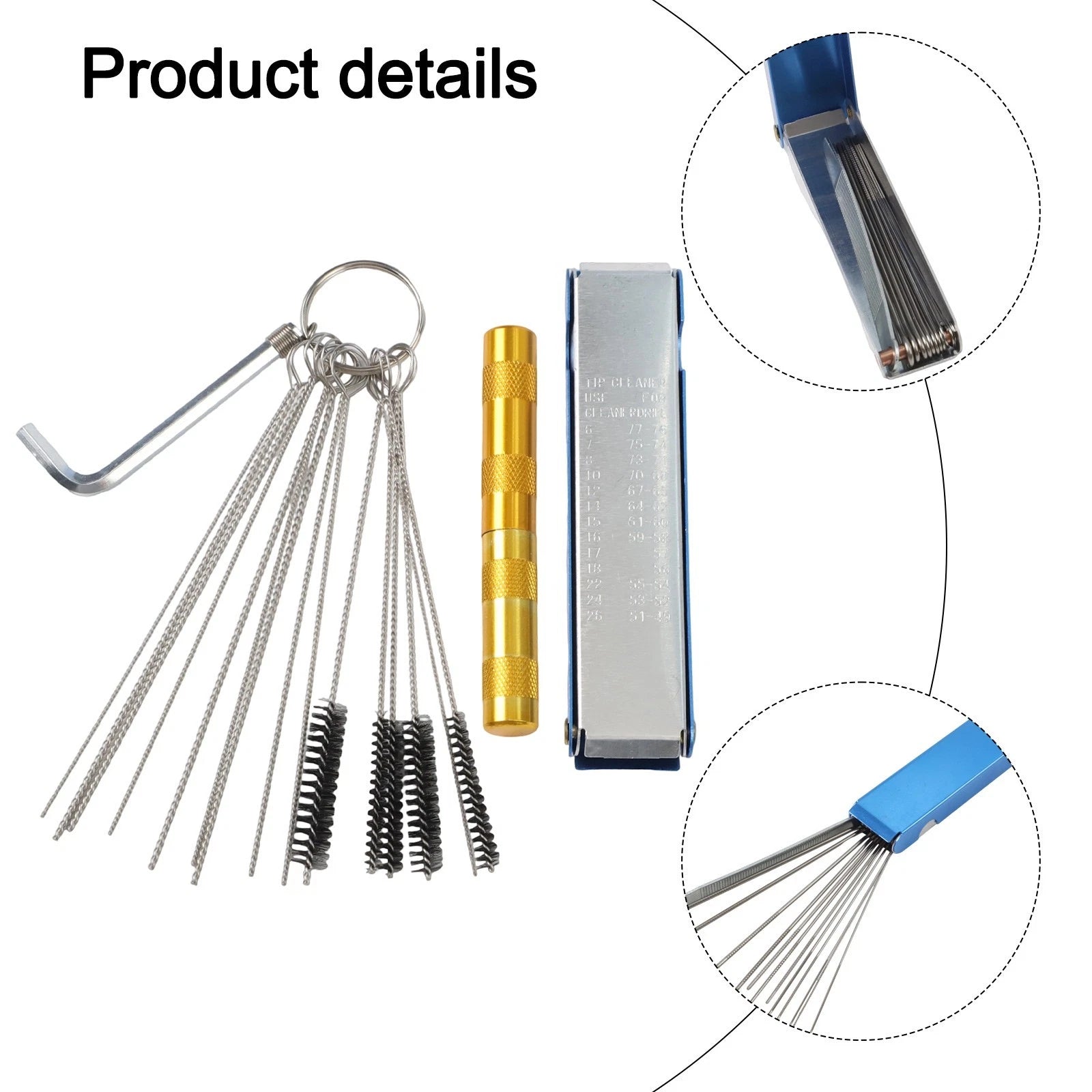 Carburetor Cleaning Tool Set for Automotive (Steel & Nylon Brushes)