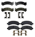 Set of 4 Semi-Metallic Brake Pads for Chevy GMC Savana 2500 (2010–2023)