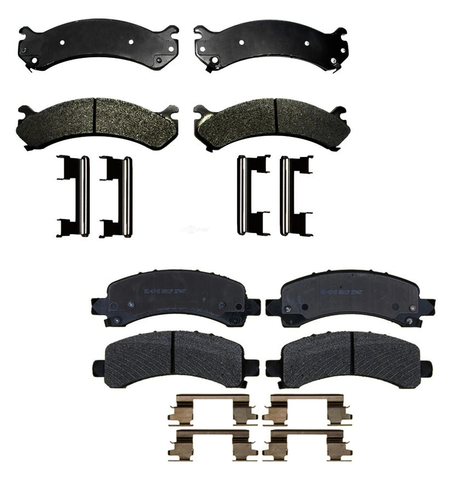 Set of 4 Semi-Metallic Brake Pads for Chevy GMC Savana 2500 (2010–2023)