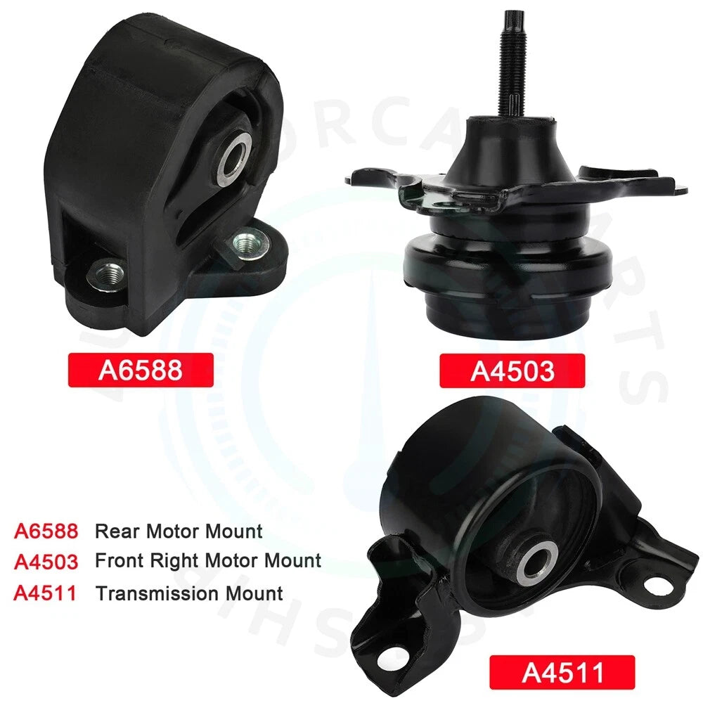 3X Engine Motor Mounts for Honda Civic (2003–2005) 1.3L Hybrid