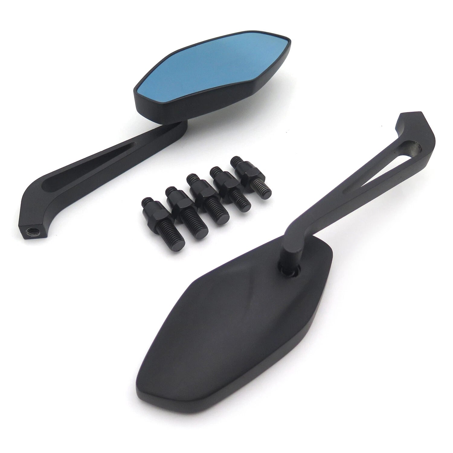 Black Mirrors w/ 8mm 10mm for Honda Suzuki Kawasaki Yamaha Harley
