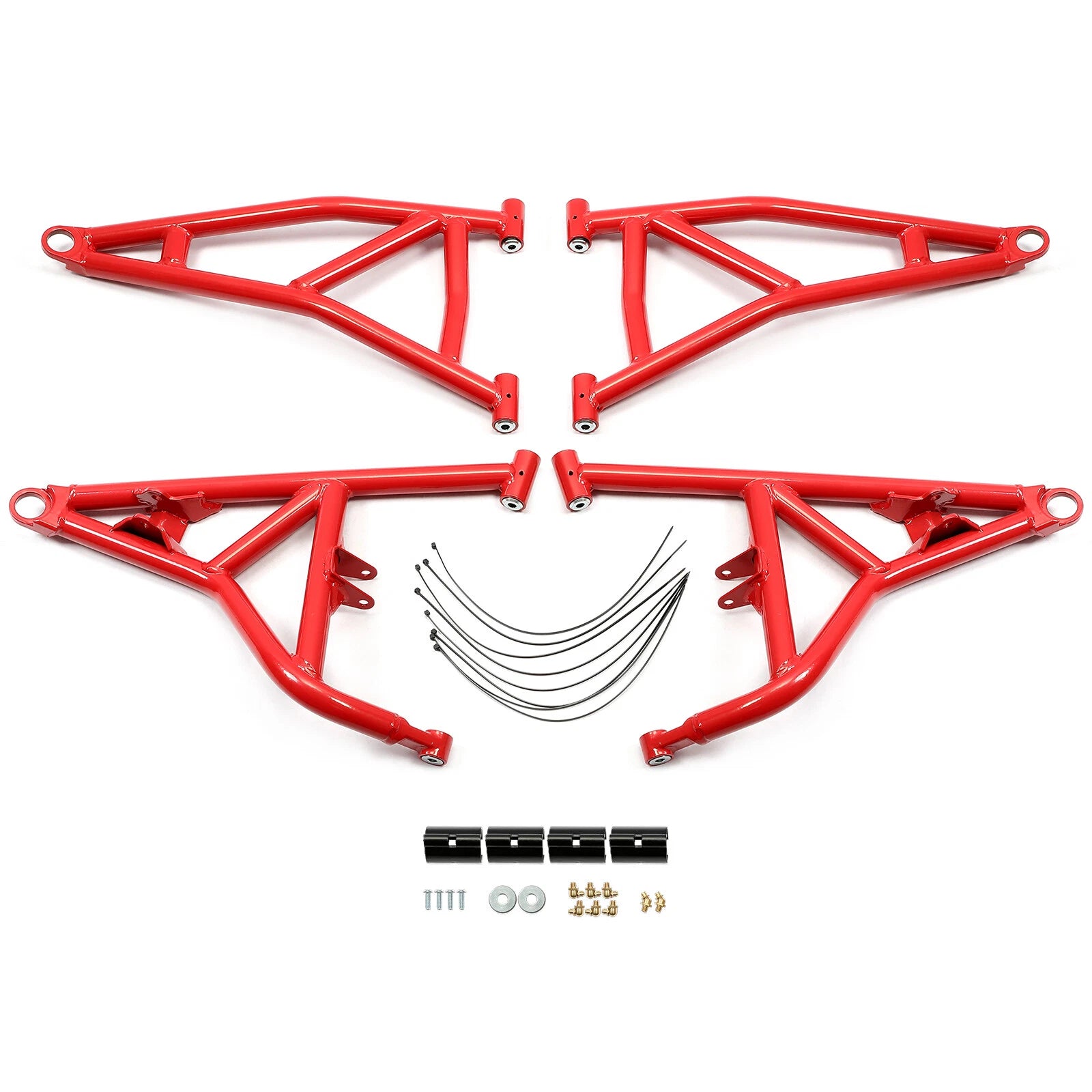 Red High Clearance Steel Front A Arms for Polaris RZR XP Turbo / 4 1000 (2014–2023)