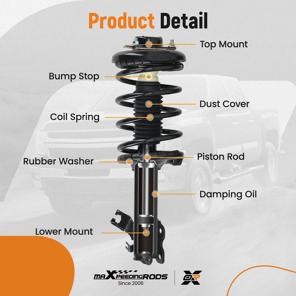 2X Front Strut Spring for Nissan Maxima (2002–2003) INFINITI I35 (2002–2004)