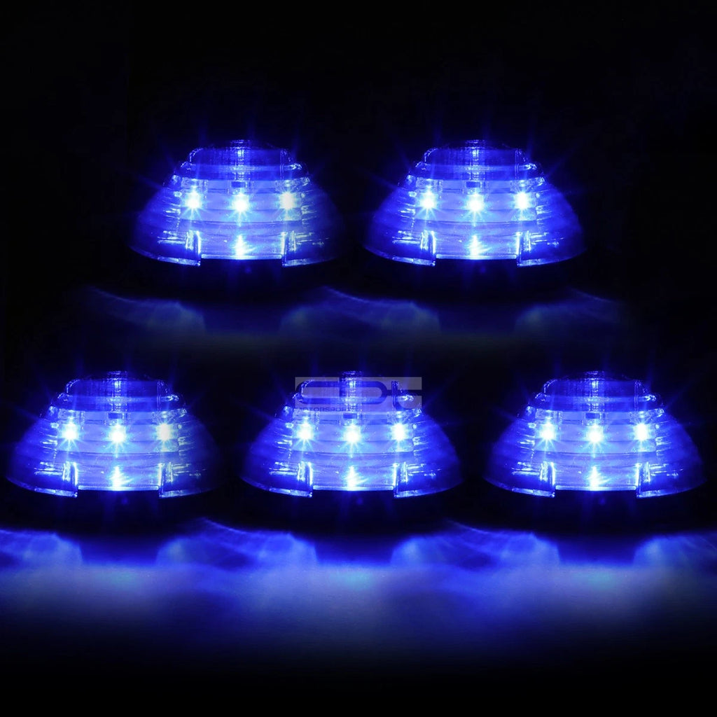 5Pcs Smoked Blue LED Cab Roof Running Lights for Ford Super Duty (1999–2016)