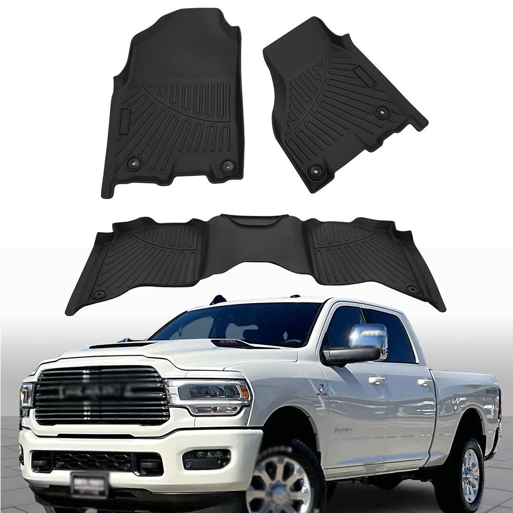 3Pcs TPE Floor Mats Liners for Ram 2500/3500 Crew Cab (2019–2024)