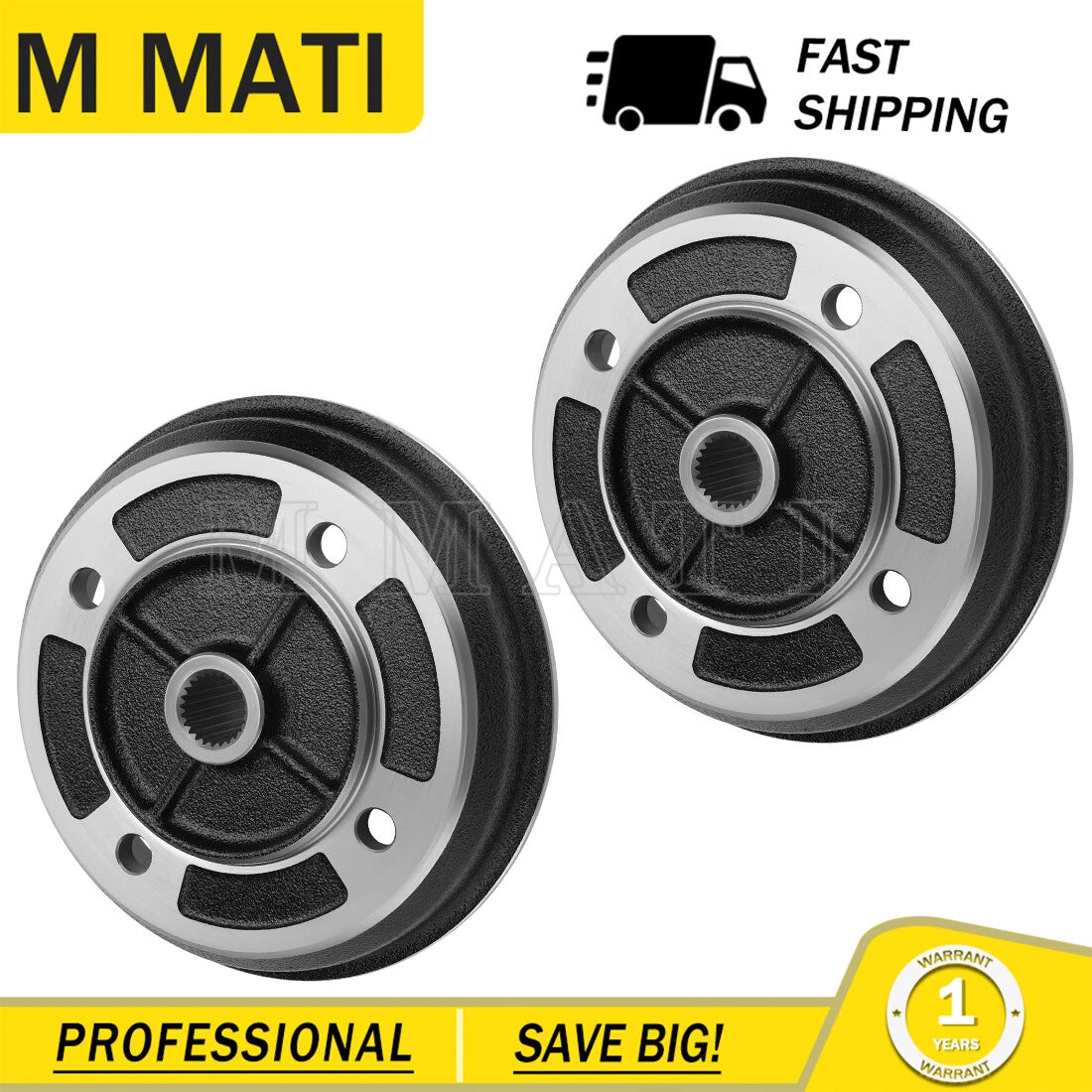 2X Front Wheel Brake Drum Hub for Kawasaki Mule 2510 Diesel (2000–2001)