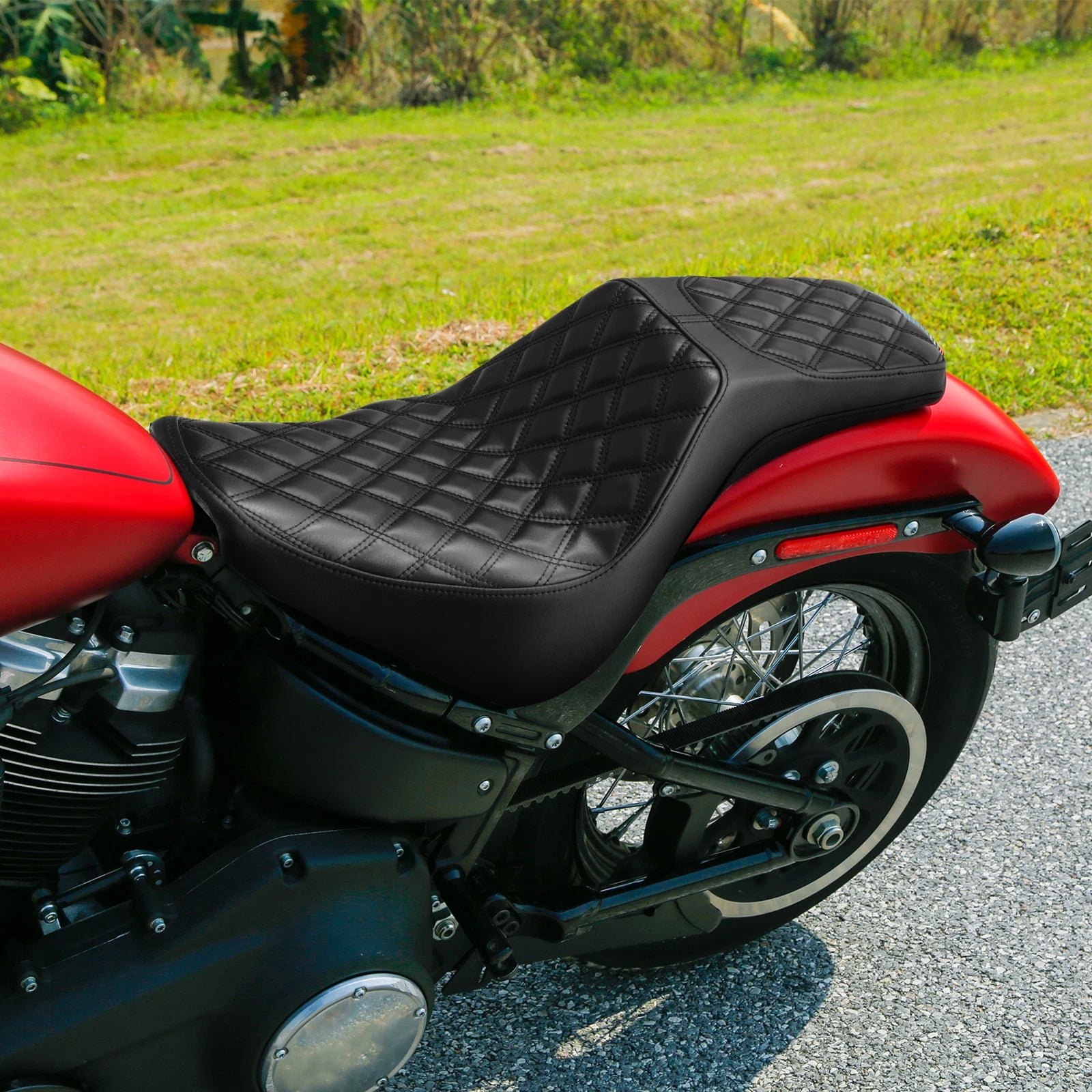 Black Driver Rider Passenger Seat for Harley Softail Street Bob FXBB (2018–2025)
