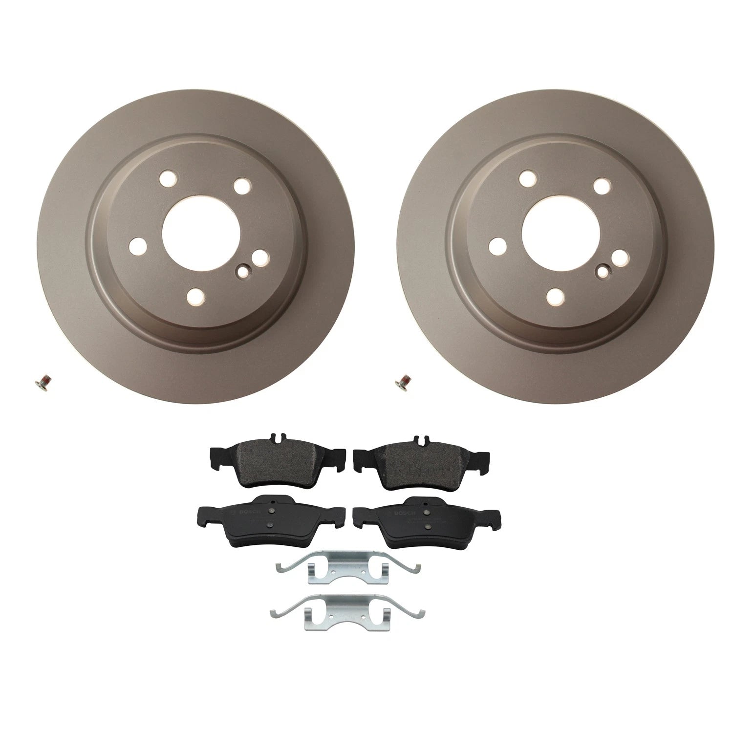 Hella Rear Rotor & Bosch Semi-Met Brake Pad Kit for Mercedes C215 W220 (2000–2006)