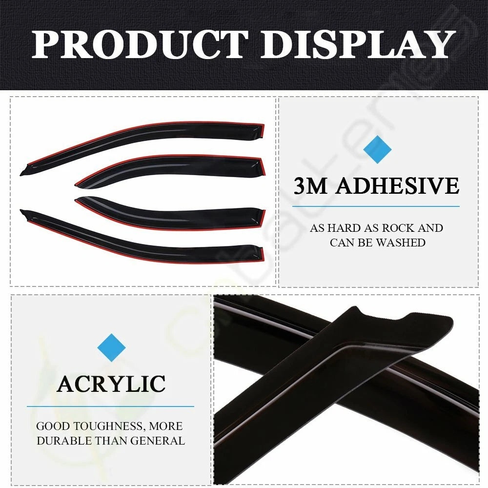 Set of 4 Window Visor Vent Shade Rain Guard for Toyota Camry (2003–2006)