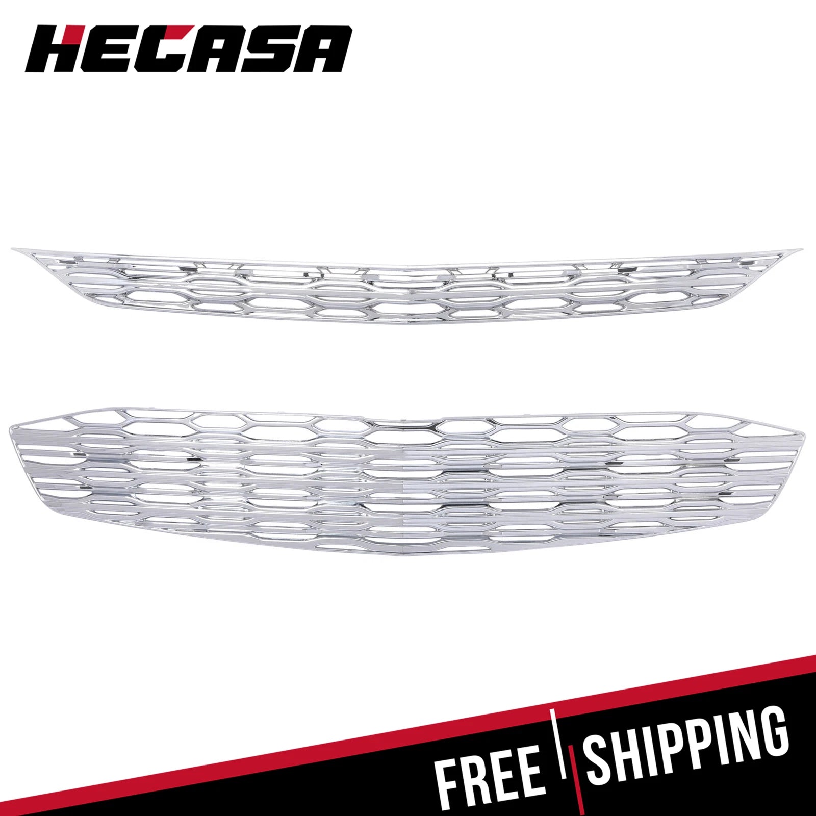Chrome Snap On Grille Overlay for Chevy Malibu (2016–2018) LS LT Sedan
