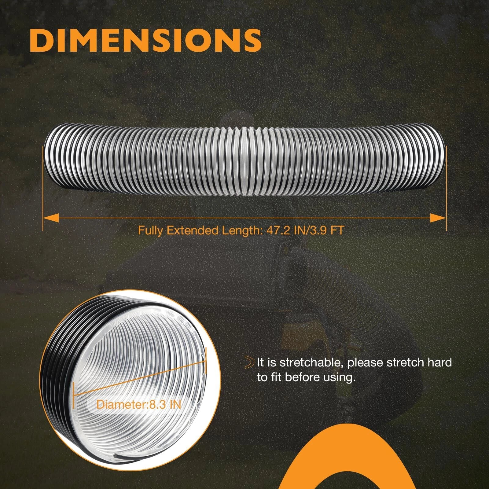 Bagger Flex Hose for Riding Mower (36"-54")