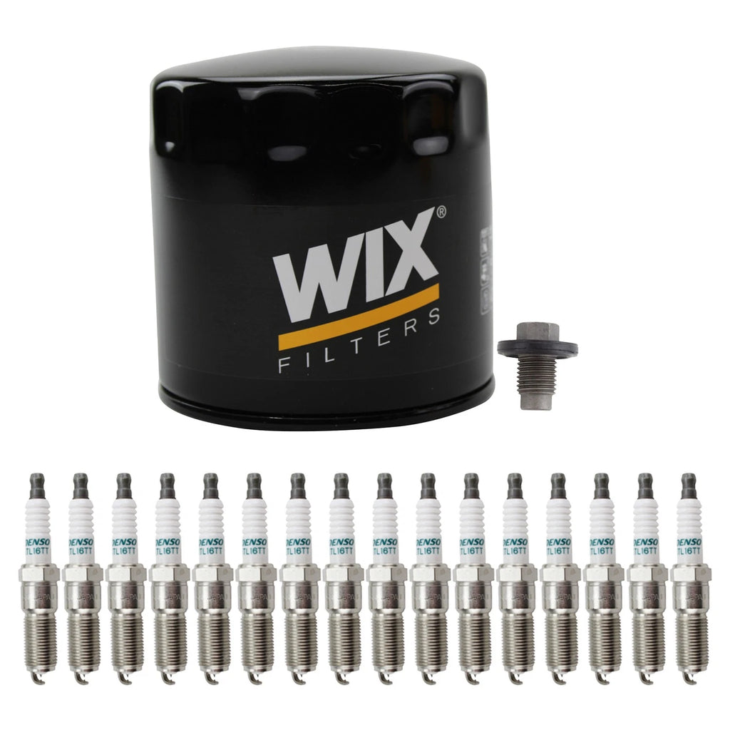 Wix Engine Oil Filter & Denso Spark Plugs Set for Aspen Durango V8 (2007–2009)