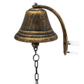 Dinner Bell Wall Hanging Mount Solid Iron Decoration Gold Small