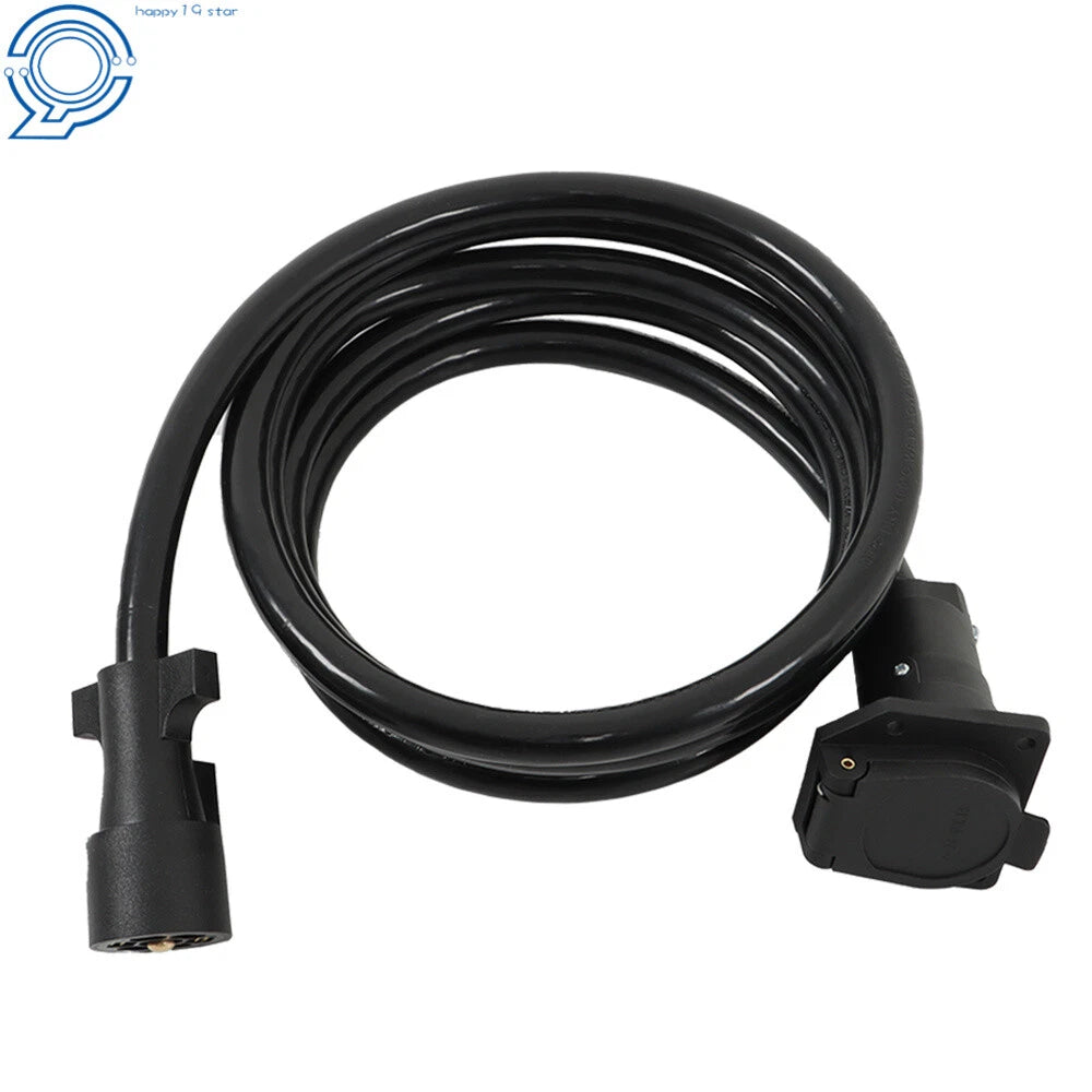 7 Pin Trailer Plug Extension Cord for RV Gooseneck (10ft)