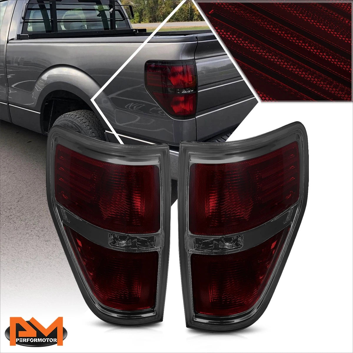 2X Smoked Lens Tail Brake Light for Ford F150 (2009–2014)