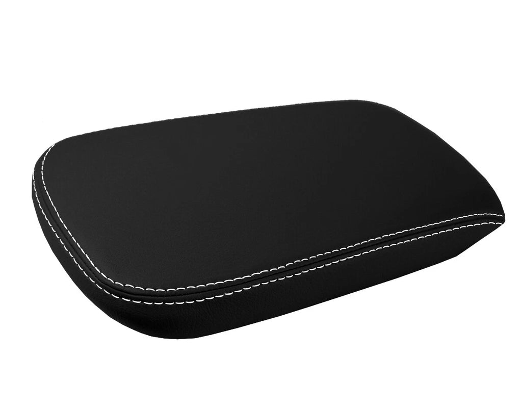 Leather Console Lid Armrest Cover for Chrysler 200 (2011–2014) White Stitch