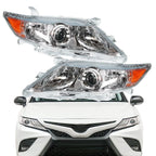 Headlight Replacement LH+RH for Toyota Camry Hybrid (2010–2011) Chrome Halogen