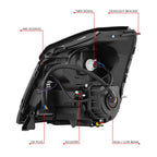 Passenger Right Chrome Projector Headlight for Cadillac DTS (2006–2011)
