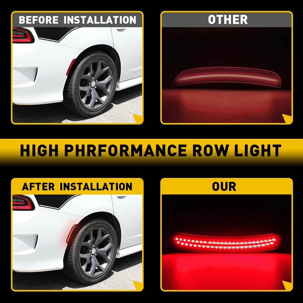 Set of 2 LED Rear Bumper Side Marker Lights for Dodge Charger (2015–2021)