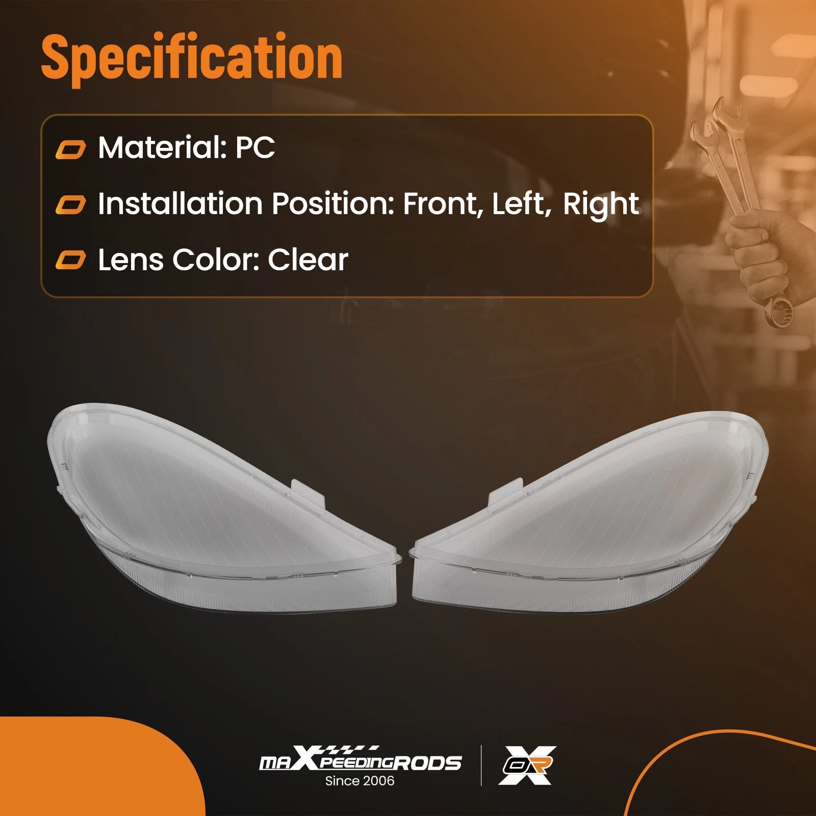 Clear Front Headlight Lens Cover for Mercedes-Benz SLK R171 (2005–2011)
