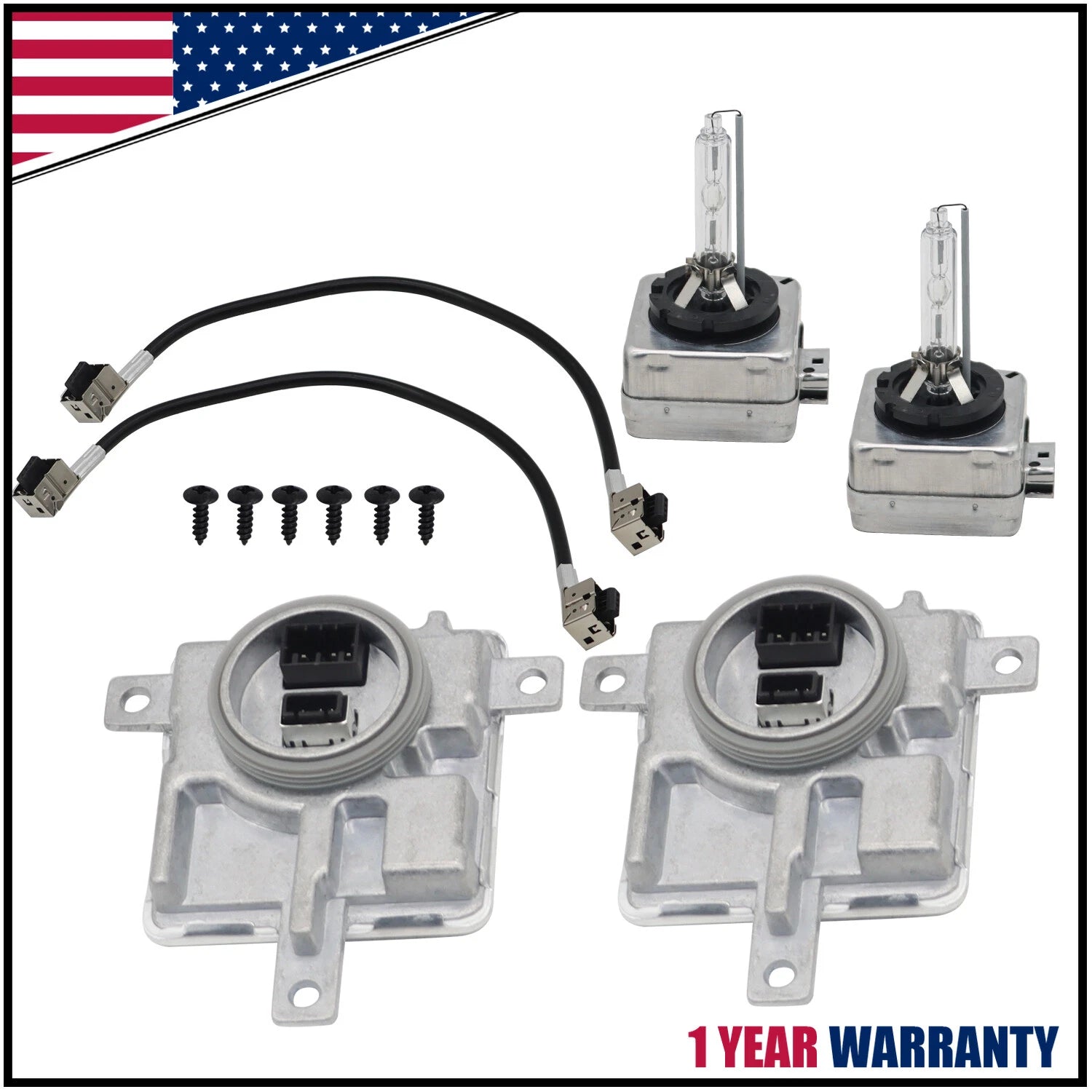 Pair of Xenon Ballast & Bulb D3S for Audi A3 A4 A5 (2010–2016)