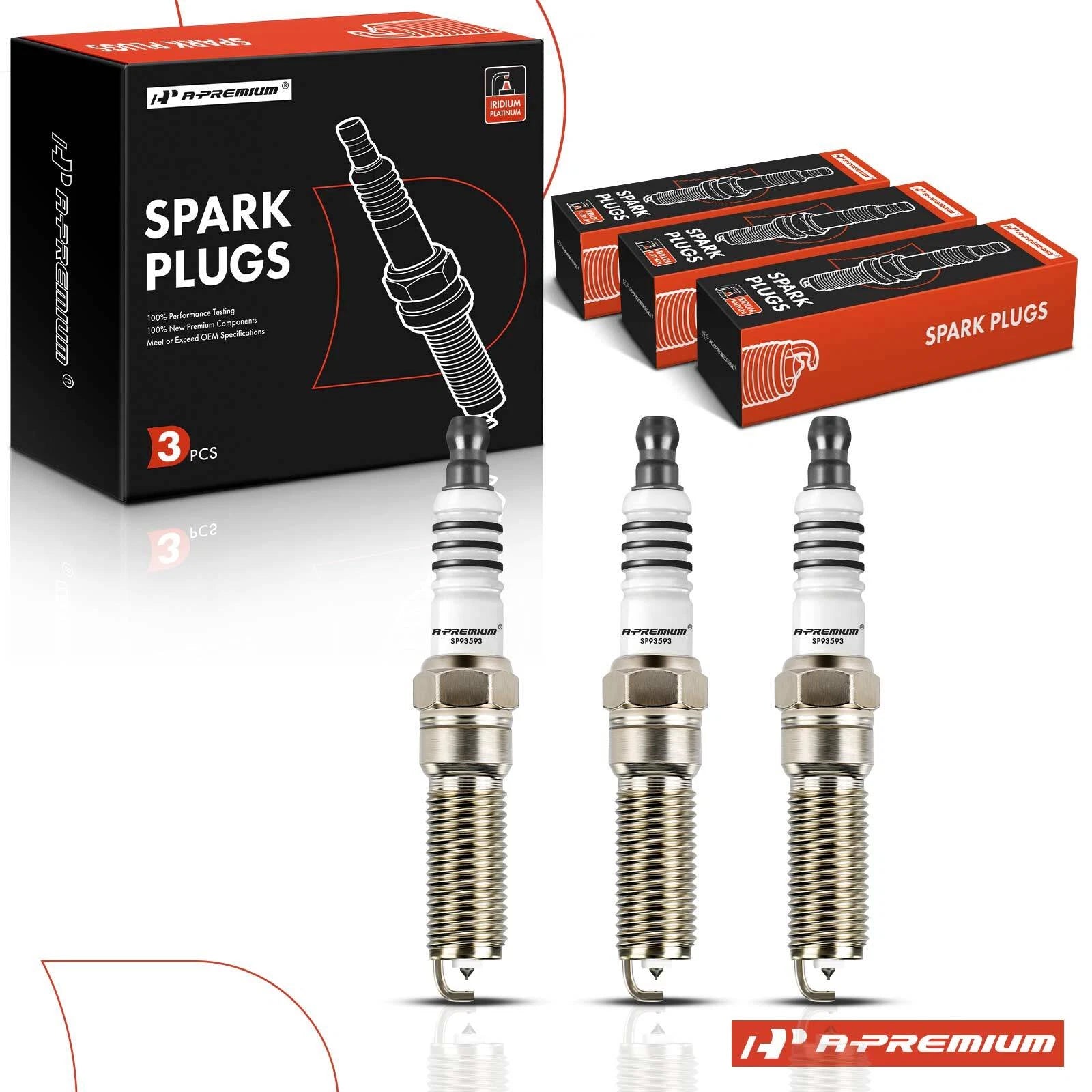 3X Iridium Platinum Spark Plugs for Ford Focus (2015–2018) Fiesta (2014–2017)