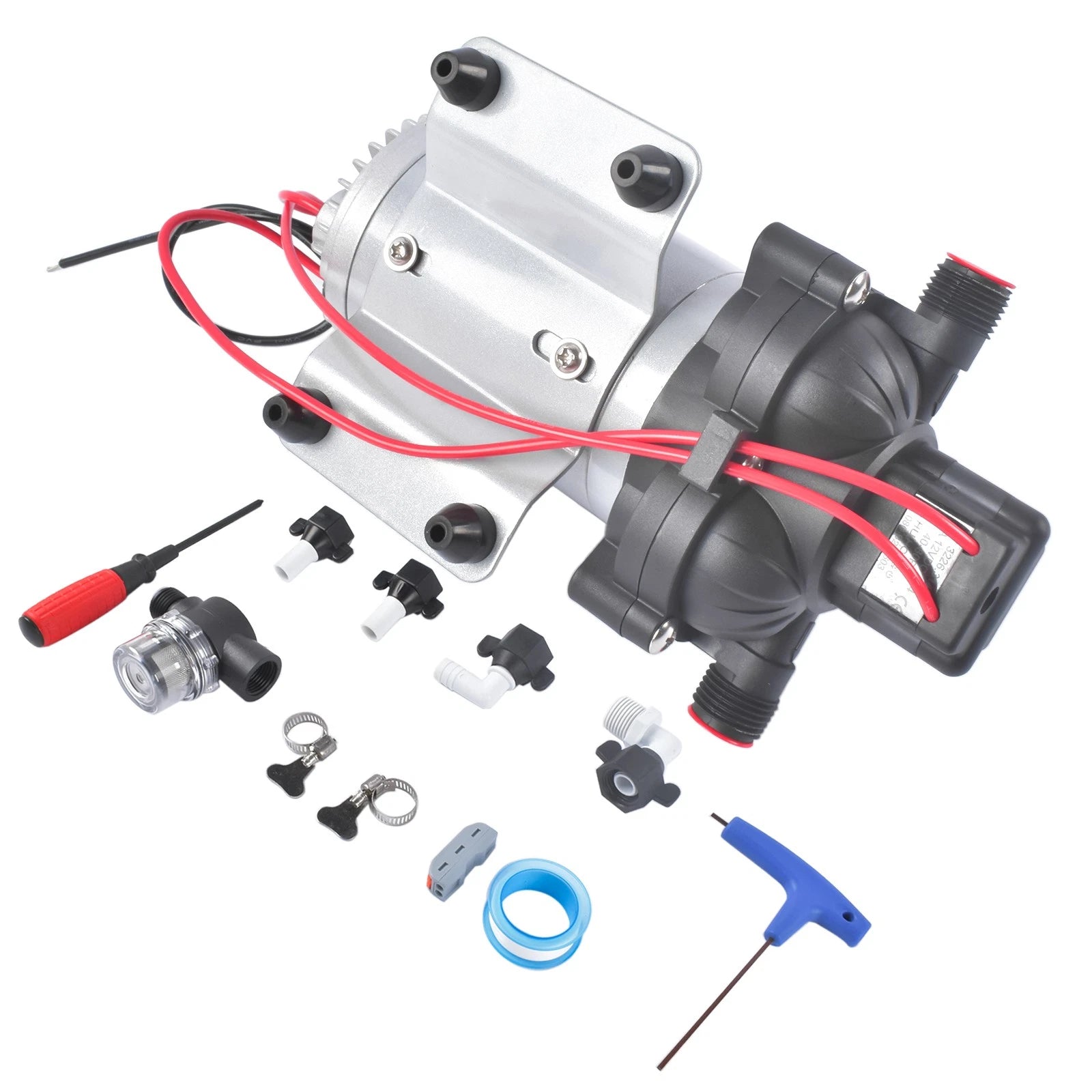 12V Fresh Water Pump 3.5GPM 45 PSI Diaphragm for Automotive Applications