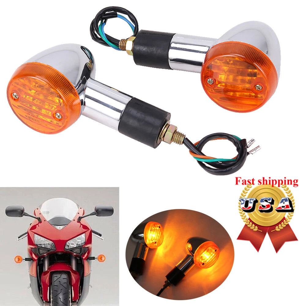 2X Amber Turn Signal Lights for Kawasaki VN Vulcan 1500 (1996–2008)