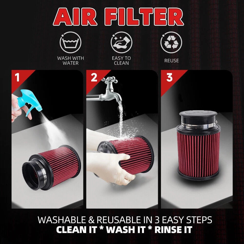 4" High Flow Round Dry Air Filter for Cold Air Intake