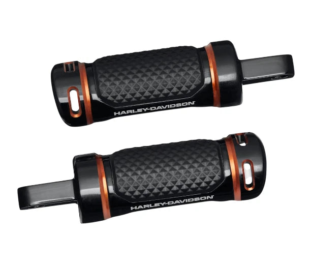 Passenger Footpegs for Harley-Davidson Touring (OEM 50502246) Black/Orange