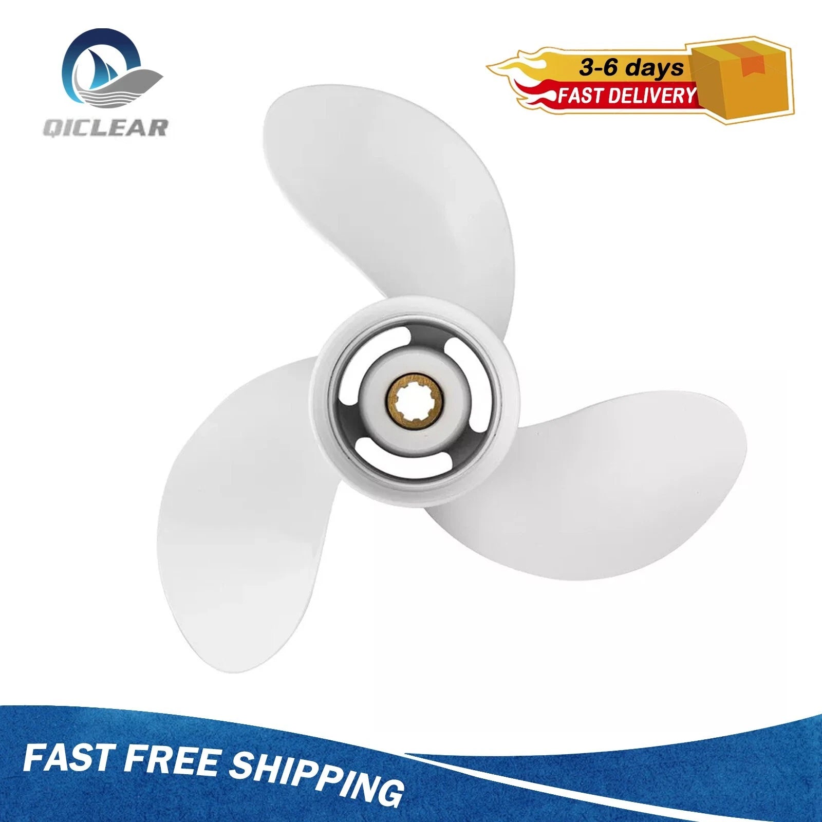 8.5 x 7.5 Aluminum Boat Prop for Yamaha Outboard 6-9.9HP (7 Spline, RH)