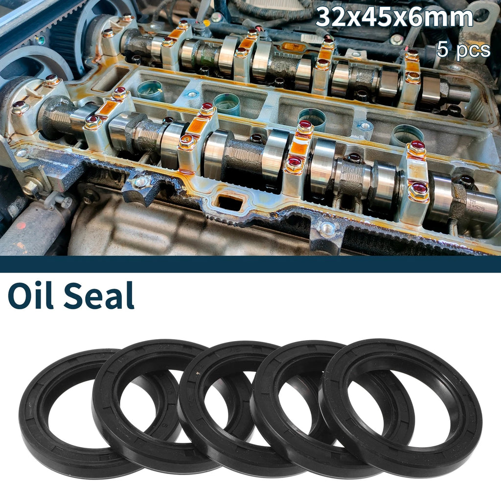 Set of 5 Oil Seal Rotary Shaft Seal NBR Rubber 32x45x6mm