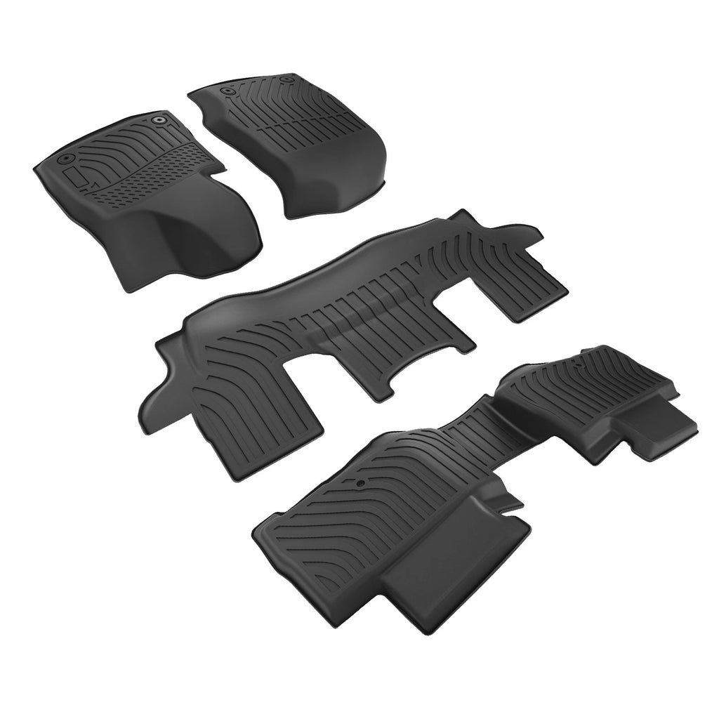 Black Anti-Slip Floor Mats for Lincoln Aviator (2020–2024) TPE Rubber