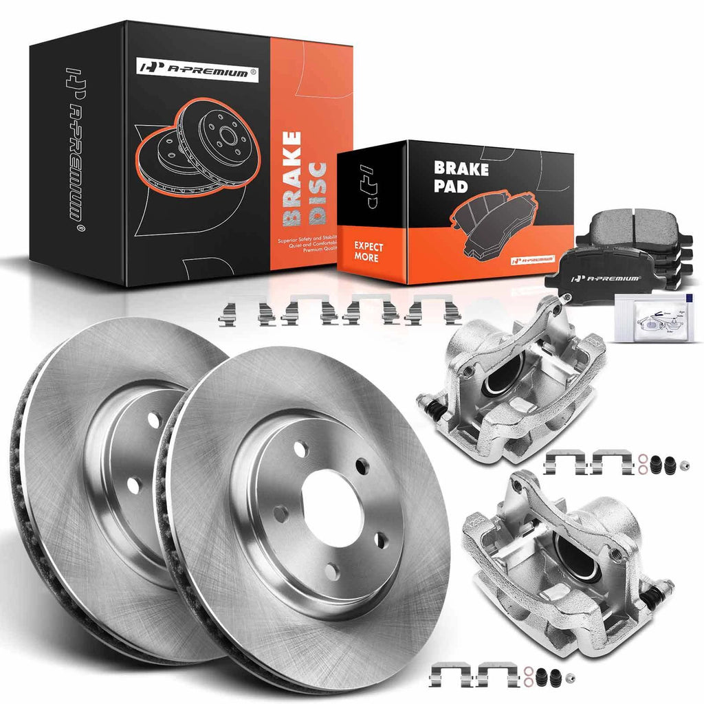 Front Brake Rotor & Pad + Caliper for Chevrolet Malibu (2004–2005)