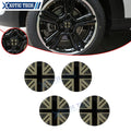 4x Black Grey Union Jack UK Flag Wheel Center Cap Covers for MINI Cooper (2007–2013)