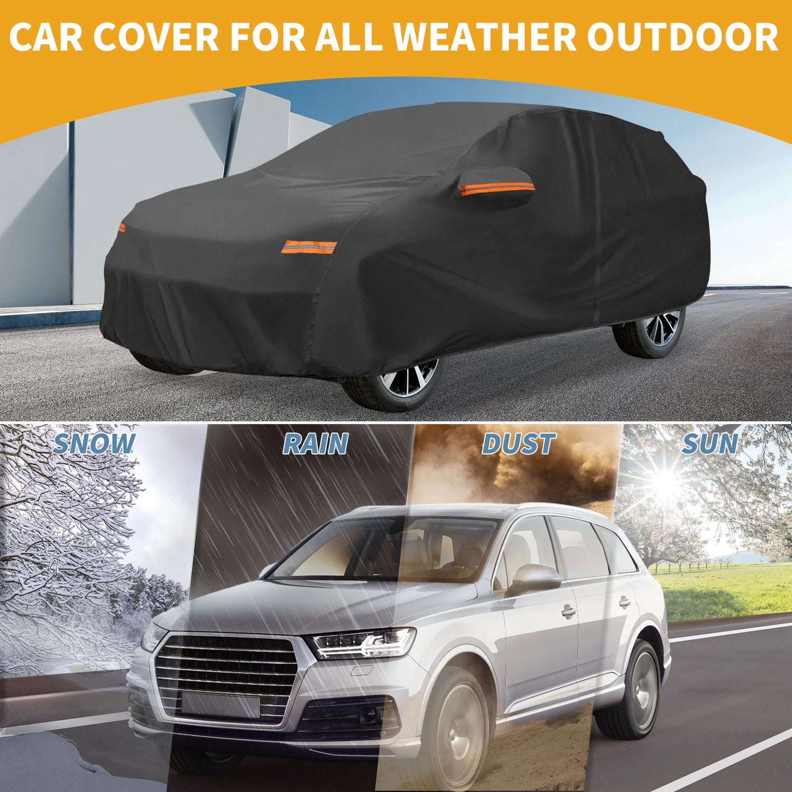 Waterproof All Weather Car Cover for Honda HR-V (2016–2023) 190T-PU Zipper